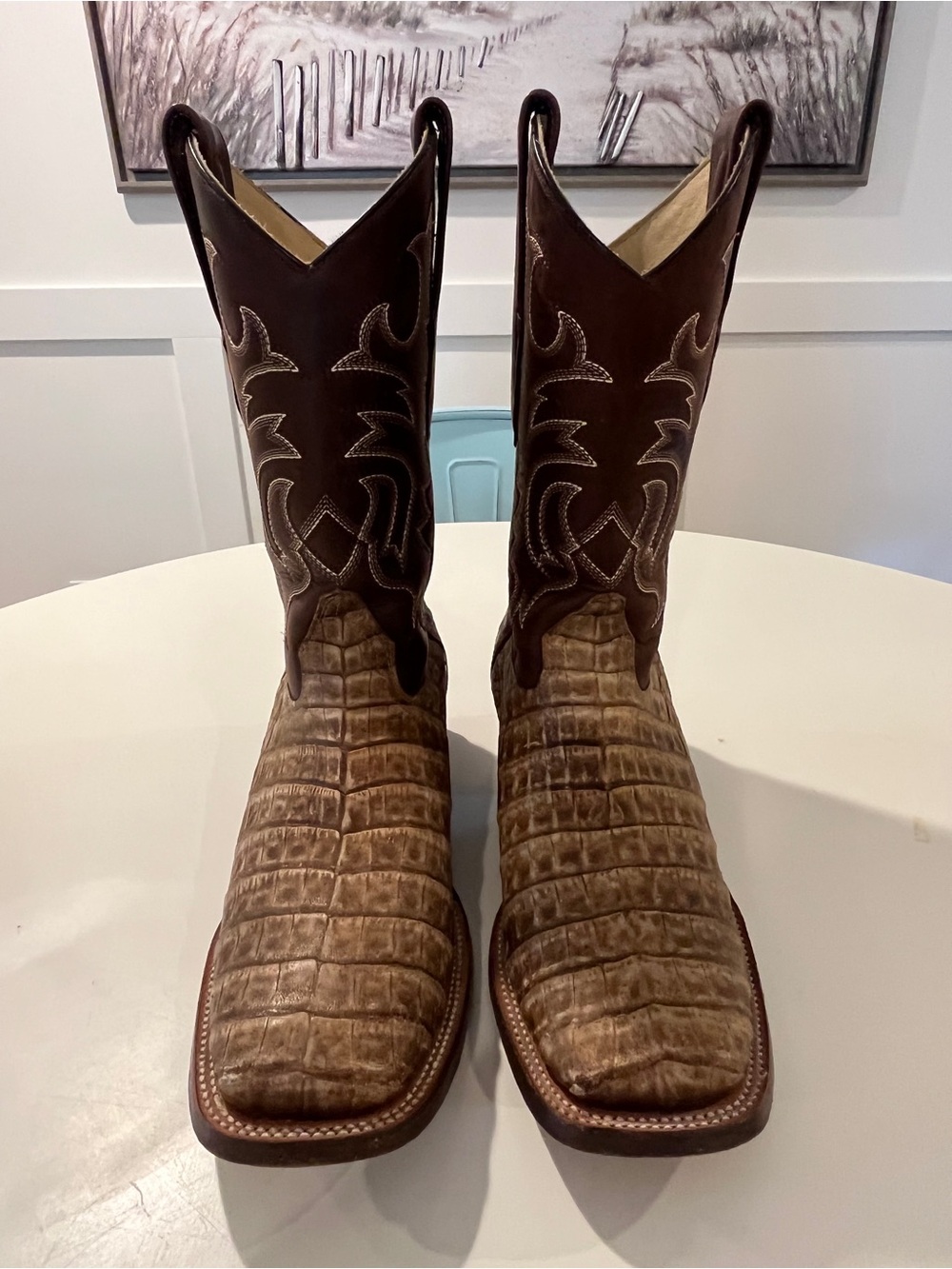 Men’s Los Altos Caiman Belly Square Toe Boots